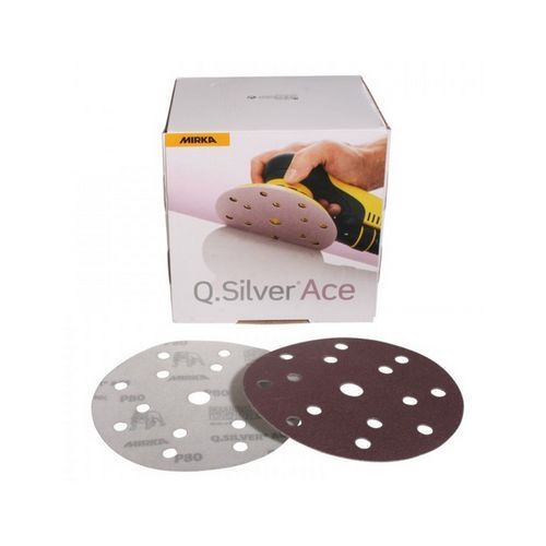 Q.Silver Ace - Schleifscheiben , Klett Ø150mm, 15-fach gelocht